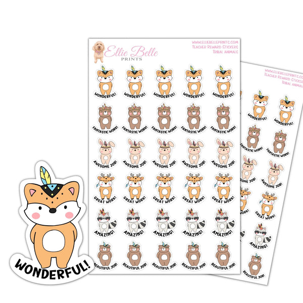 Boho Animals - Teacher Reward Stickers