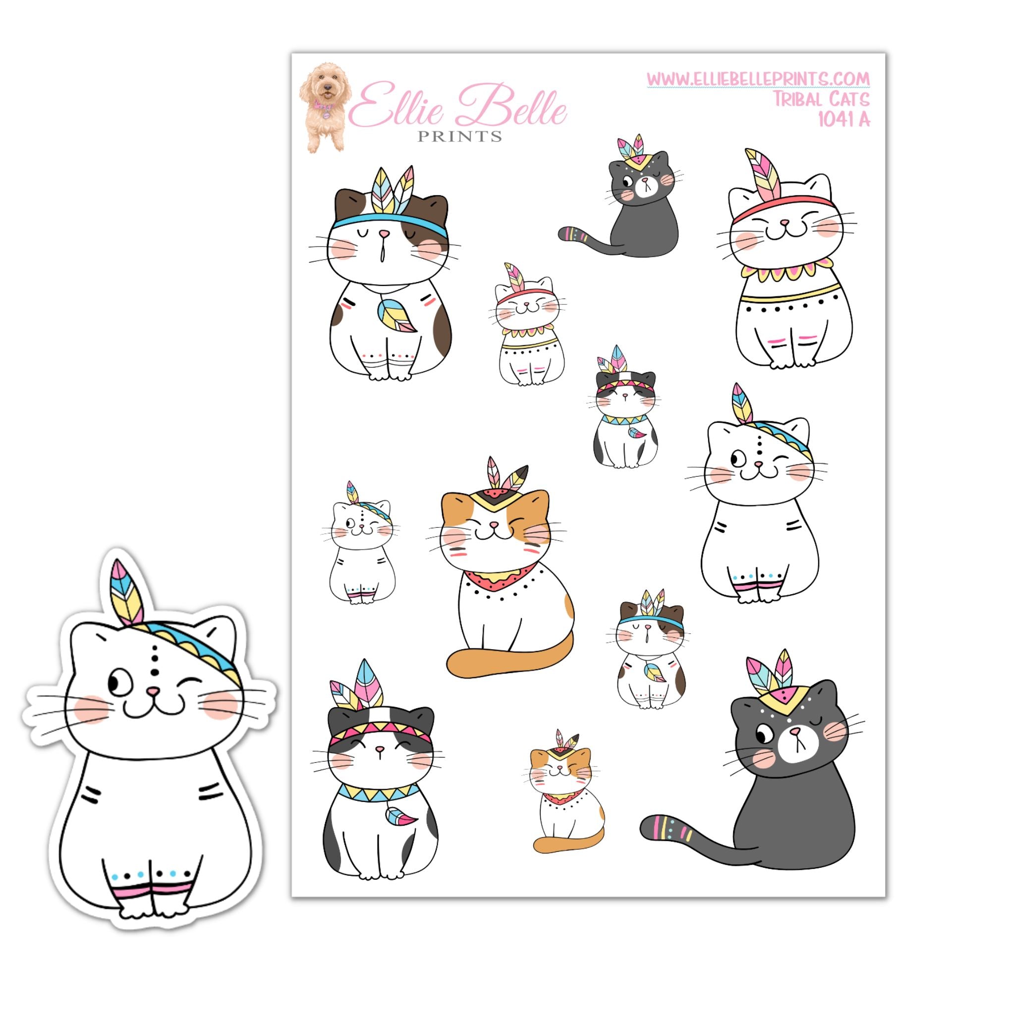Boho Cat Stickers