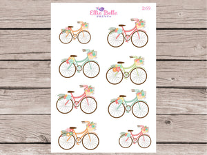Bicycle & Flower Decorative Stickers