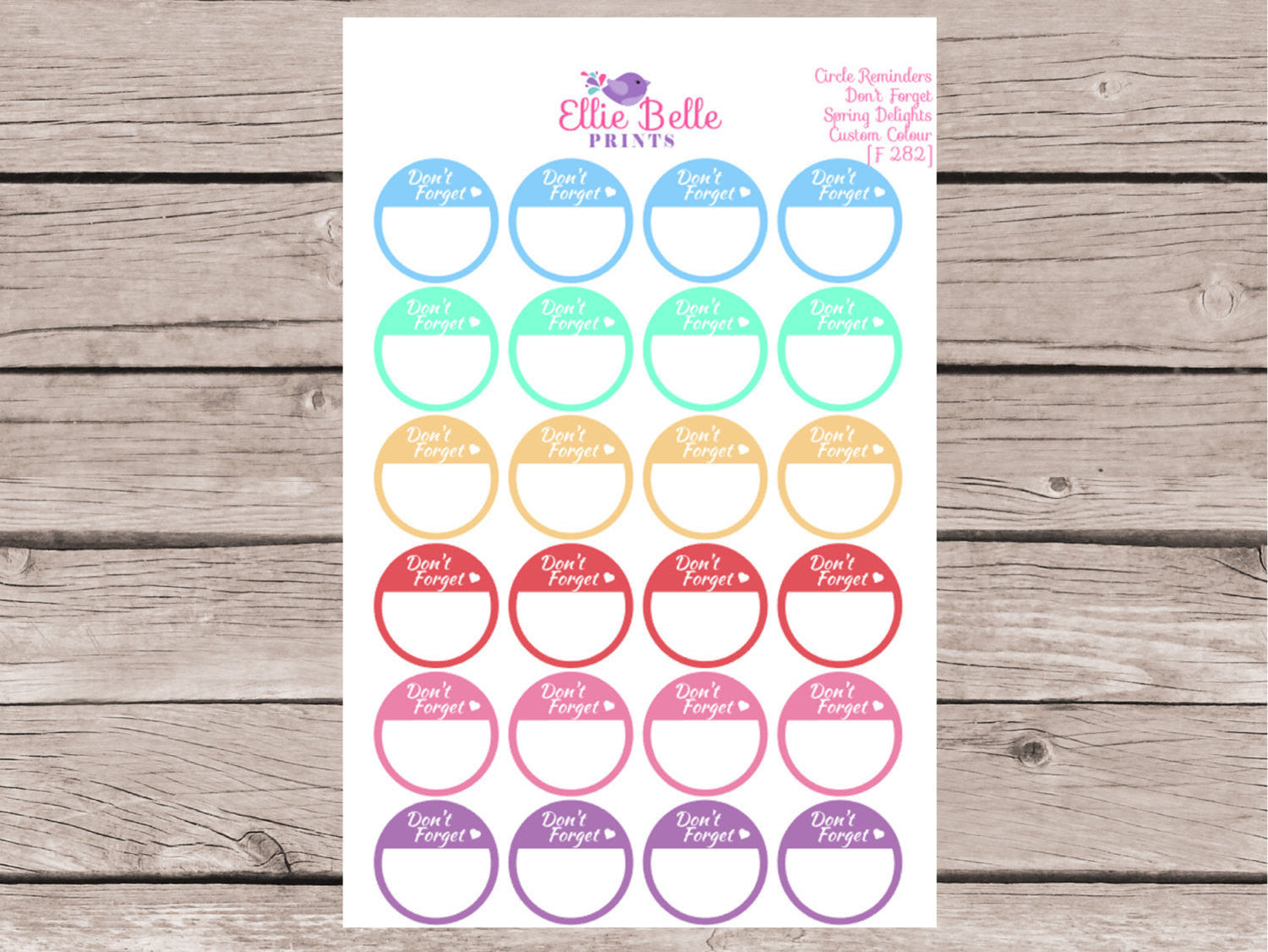 Don't Forget Circle Reminder Stickers - Spring Delights [282]