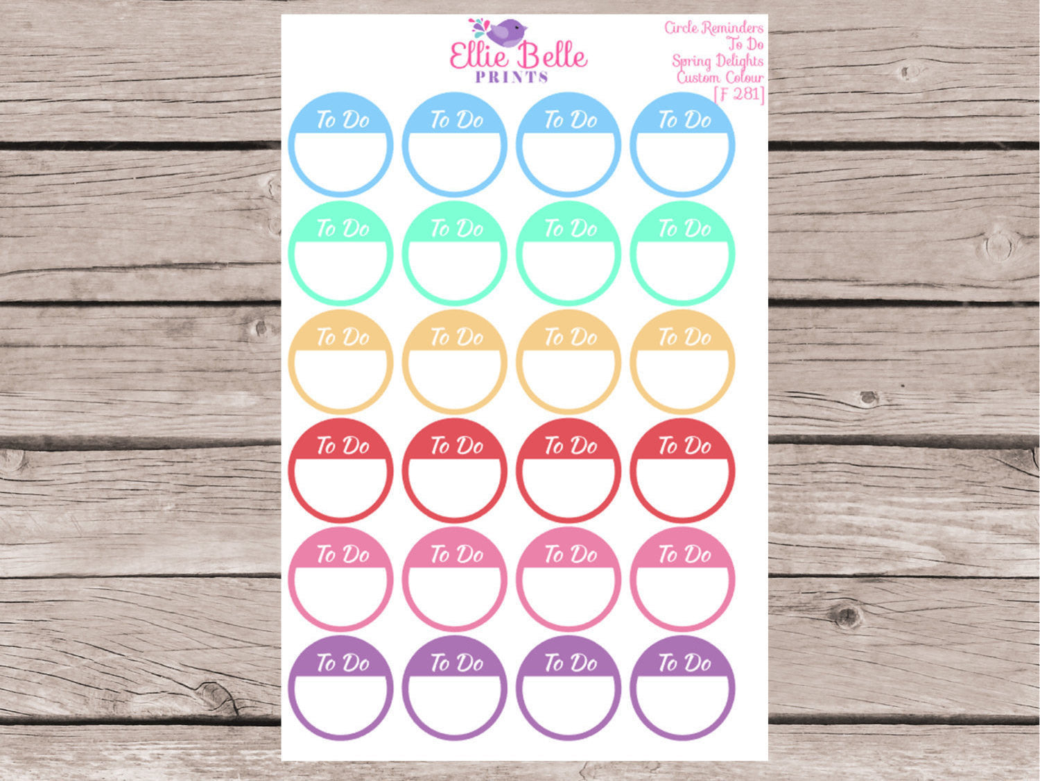 To do Circle Reminder Stickers - Spring Delights [281]
