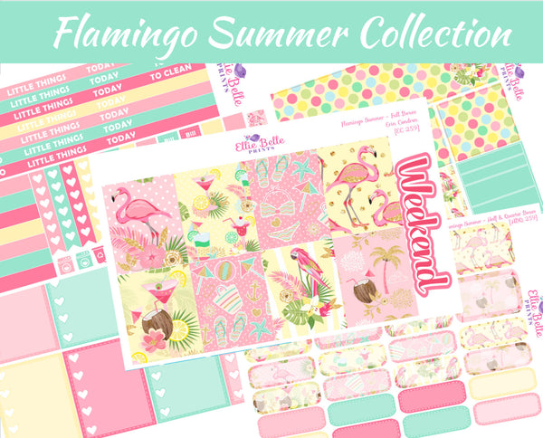 FLAMINGO SUMMER COLLECTION - Vertical Weekly Planner Kit [259]
