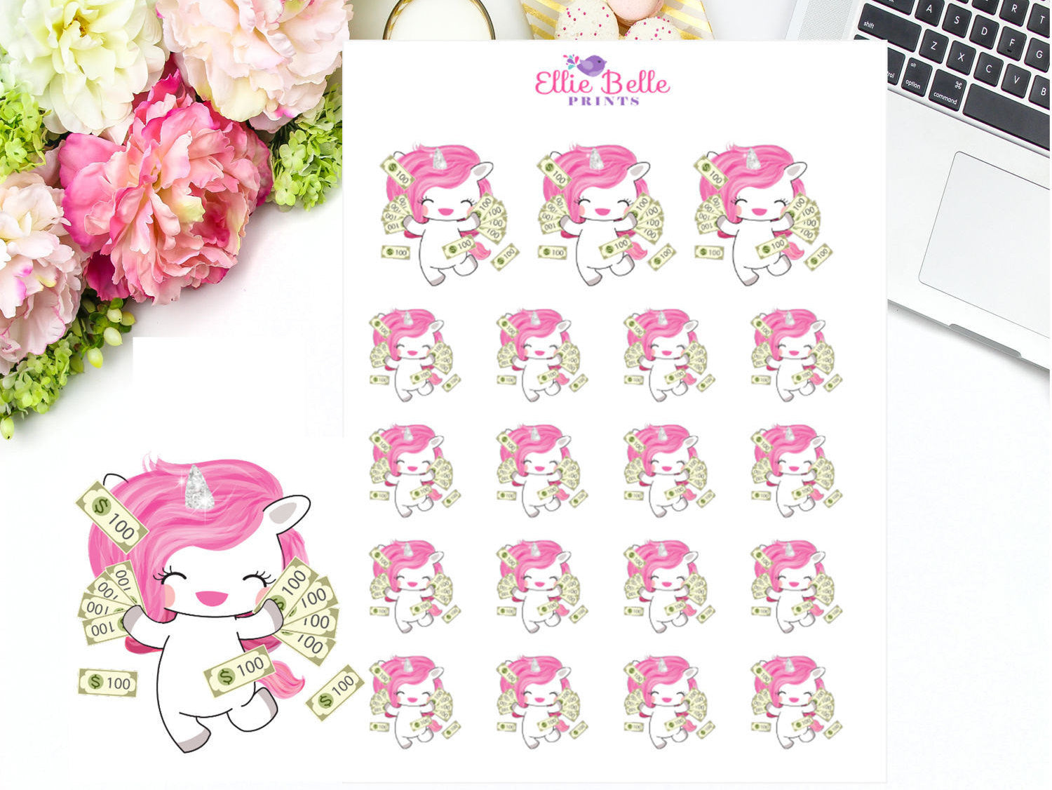 Pay Day Stickers - Pink Unicorn Collection