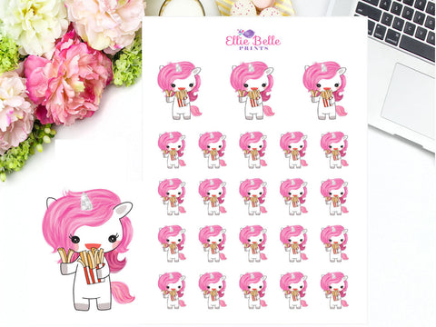 Fast Food Stickers - Pink Unicorn Collection