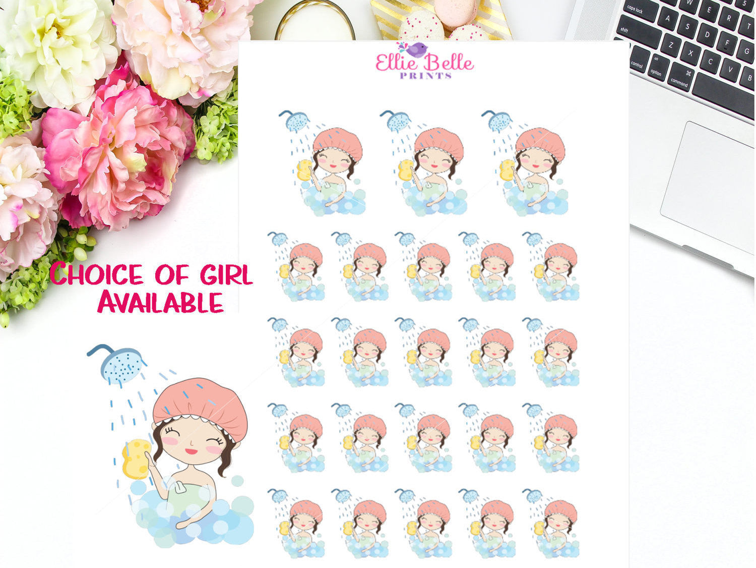 Shower Stickers - Girl Collection 3
