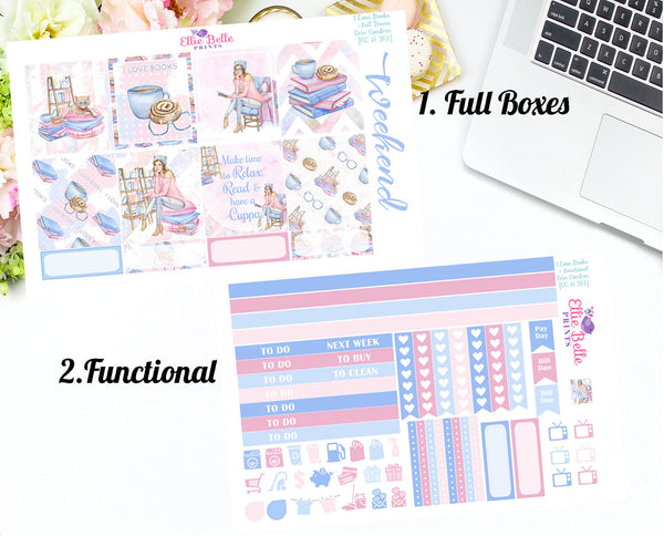 I LOVE BOOKS COLLECTION - HORIZONTAL Weekly Planner Kit [361]