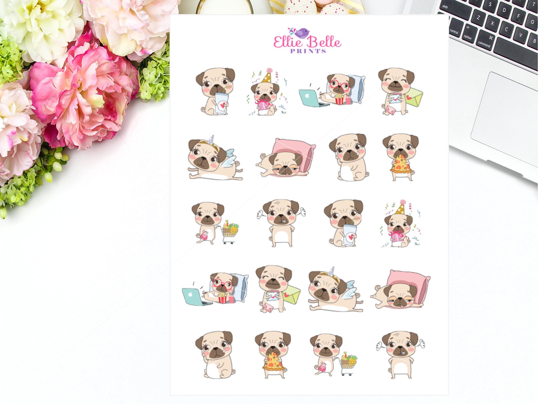 Pug Character Stickers - Pug Collection