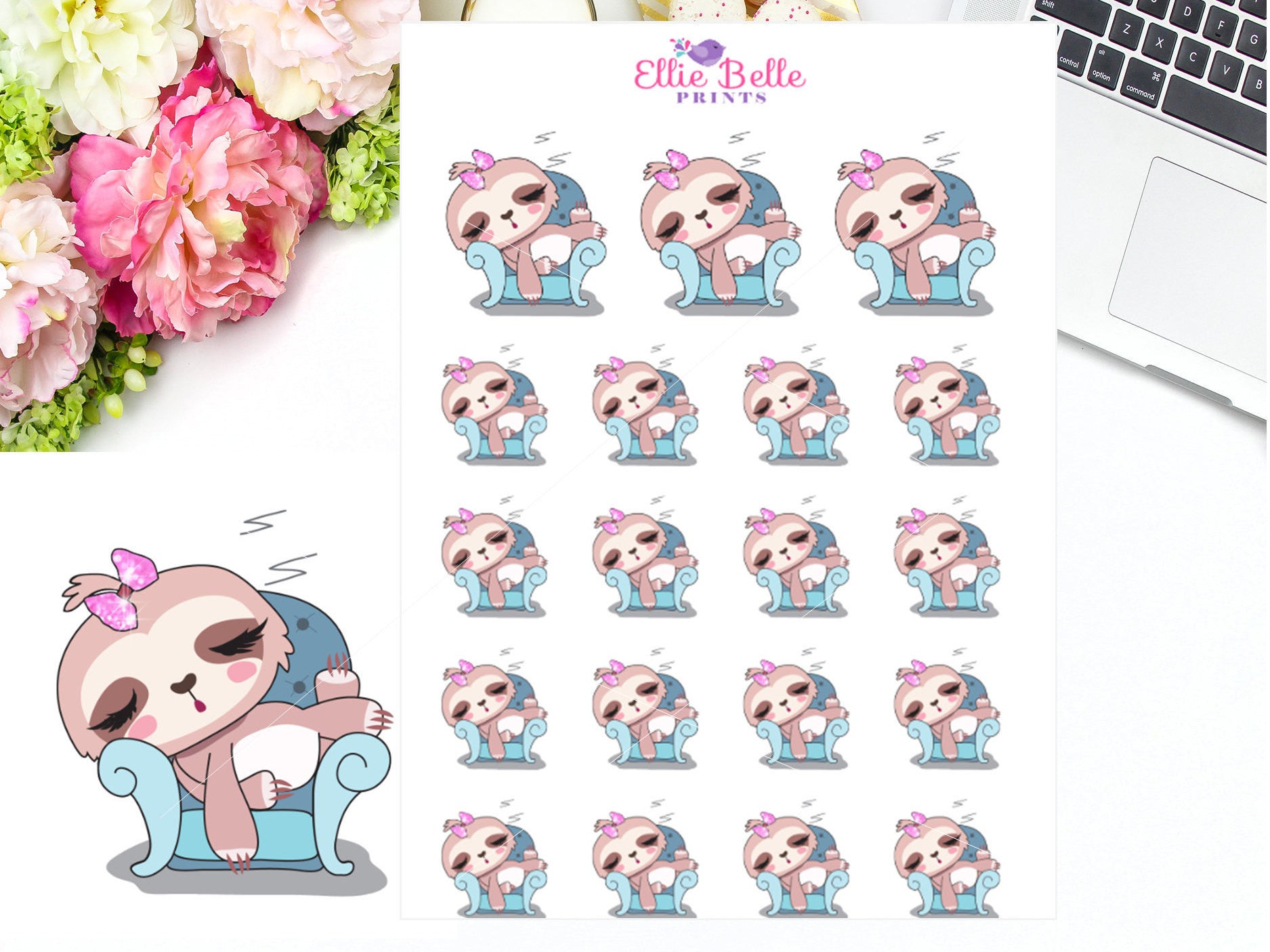 Sleep Stickers - Sloth Collection 1