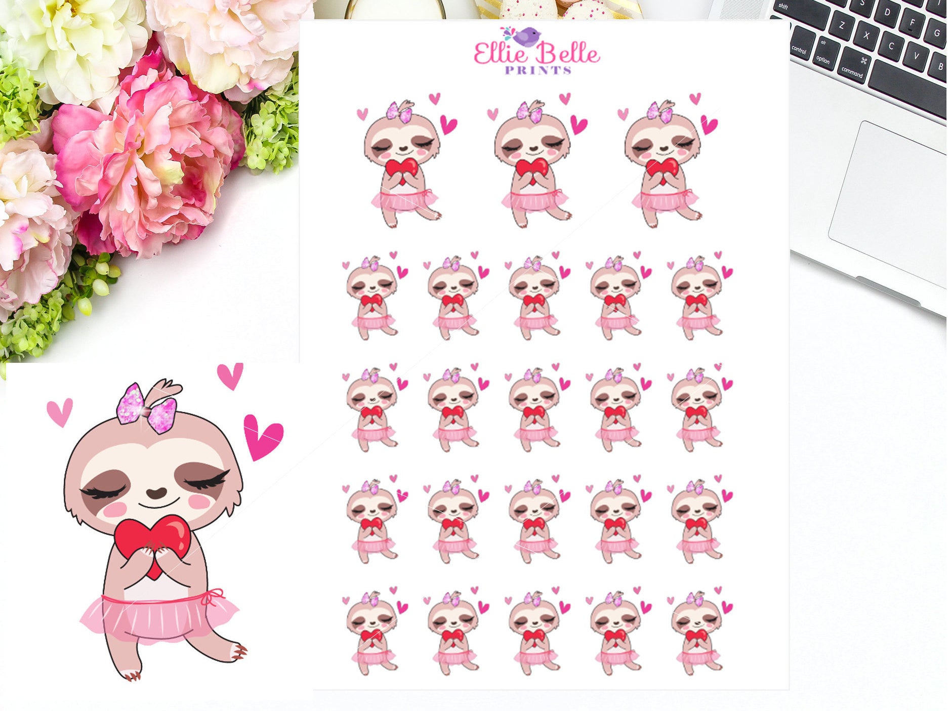 In Love Stickers - Sloth Collection 2