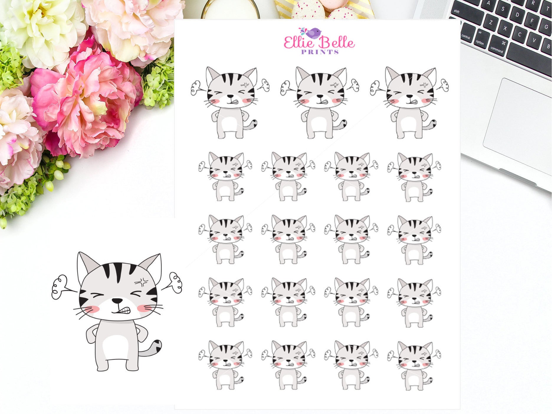 Angry / Mad Cat Stickers - Cat Collection