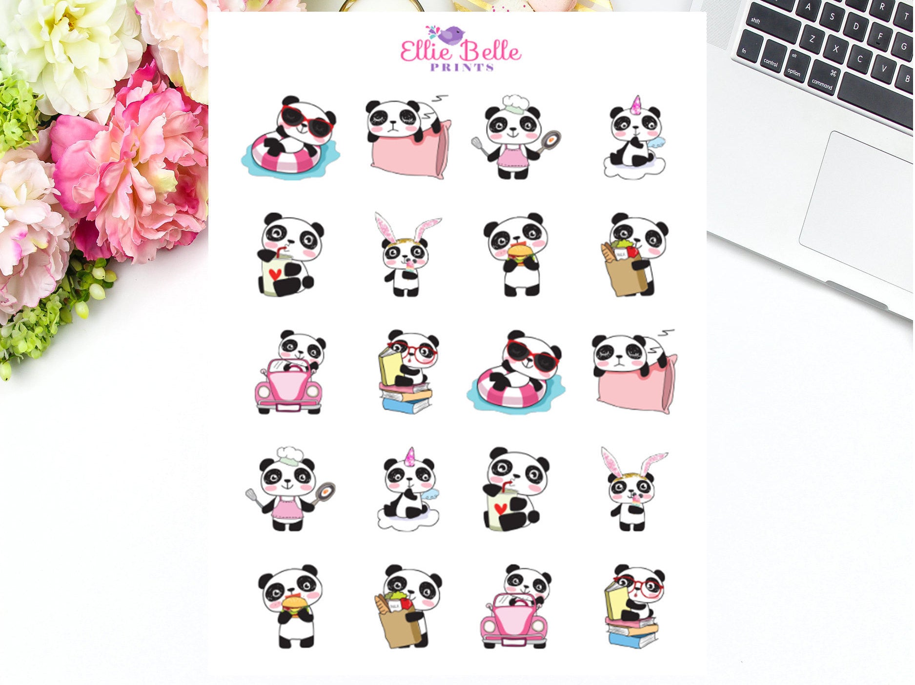 Panda Character Stickers - Panda Collection