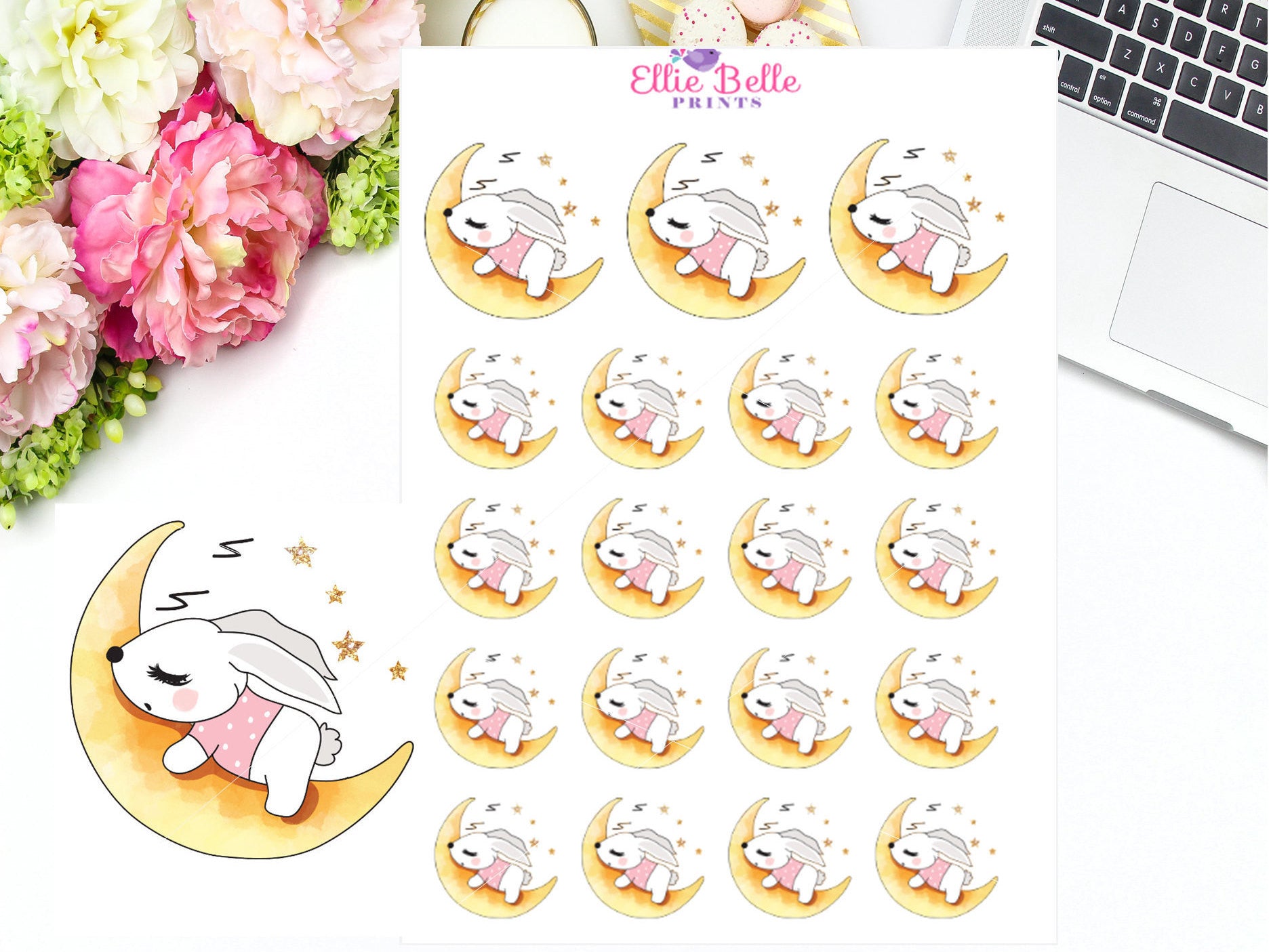 Sleep Stickers - Bunny Rabbit Stickers