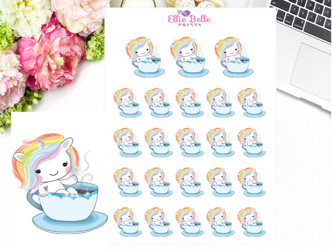 Tea Cup Stickers - Rainbow Unicorn Collection