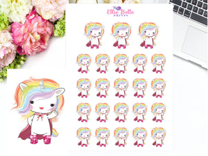 Super Hero Stickers - Rainbow Unicorn Collection