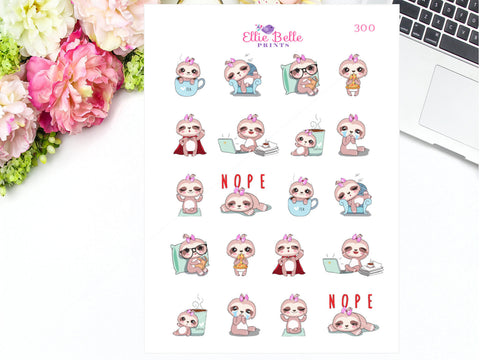 Sloth Character Stickers - Sloth 1 Collection