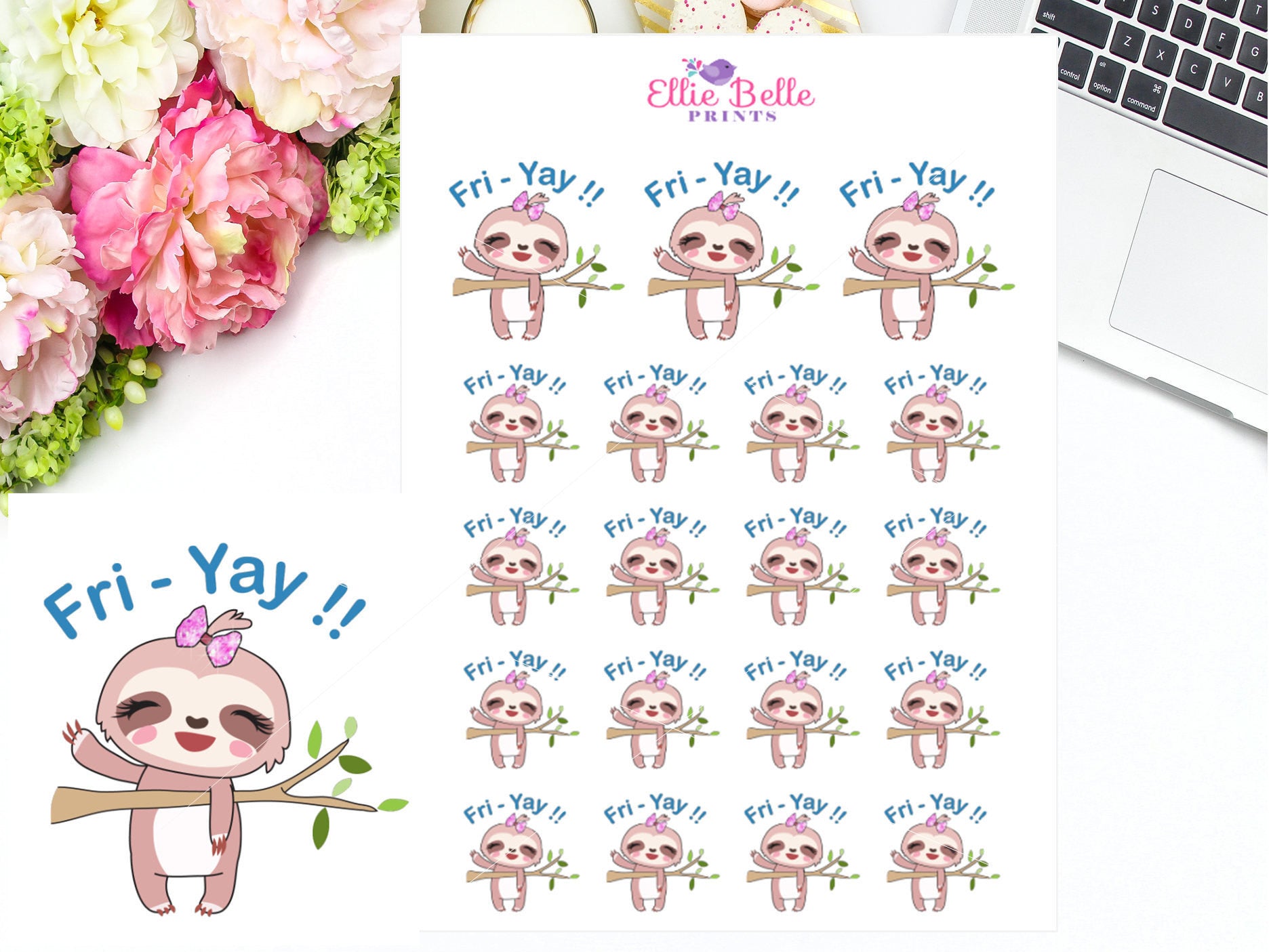 FRI-YAY Stickers - Sloth Collection 2