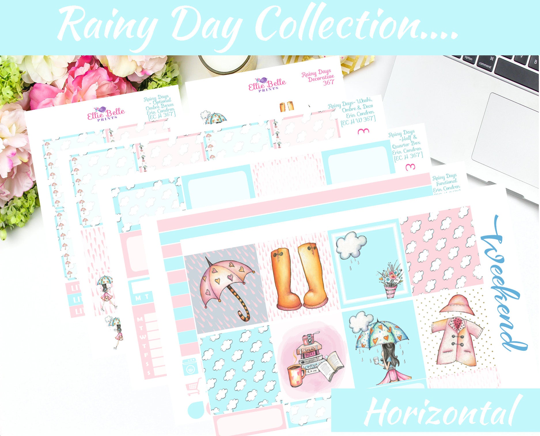 RAINY DAY COLLECTION - Horizontal Weekly Planner Kit [367]
