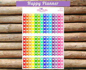 Rainbow Heart Checklist Stickers - Happy Planner [014]