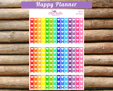 Rainbow Heart Checklist Stickers - Happy Planner [014]