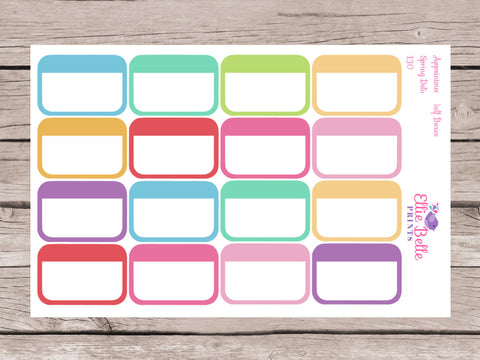 Blank Appointment / Event Half Box Stickers - Spring Delight [130]