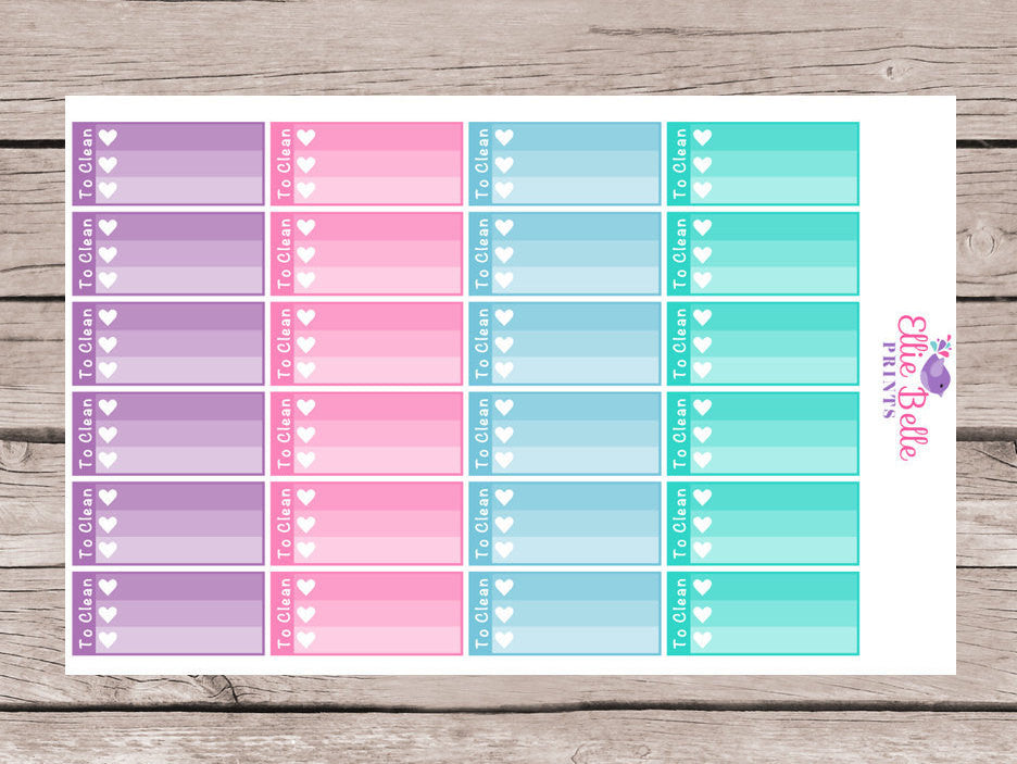 To Clean Mini Ombre Checklist Stickers - Colour Crush [190]