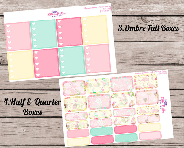 FLAMINGO SUMMER COLLECTION - Vertical Weekly Planner Kit [259]